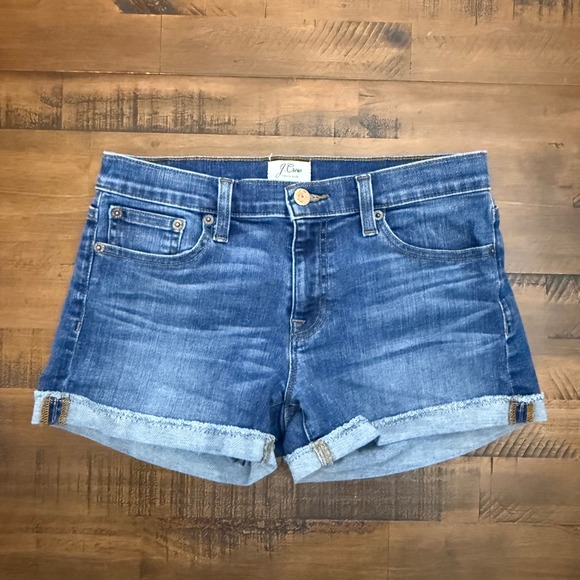 J. Crew Pants - J. Crew Denim Shorts Womens Size 26 Blue Cuffed Jean Casual